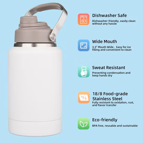 Бутылка для воды для спортивного зала, без BPA, 2,2 л, 3,78 л, полгаллона, большой спортивный кувшин с рукавом, соломкой и маркером времени